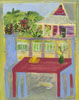 House with Blue Chairs and Dog